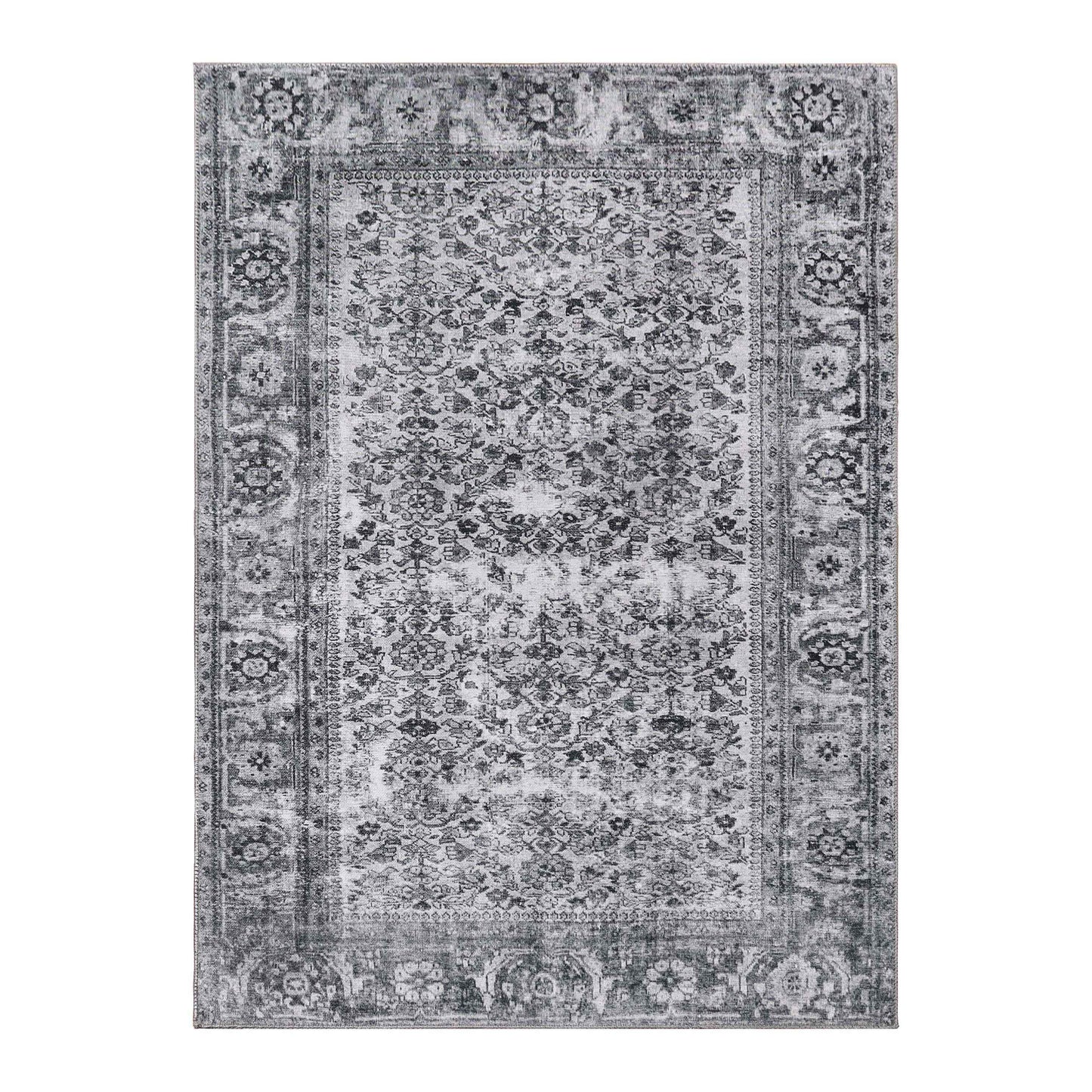 Classic Antique Floral Polyester Flat-weave Indoor Area Rug