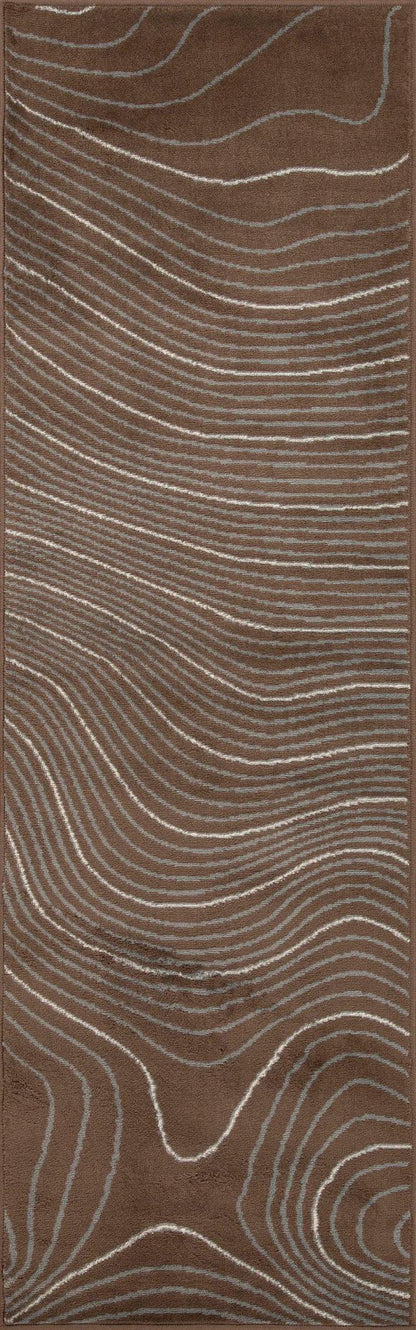 Veer Modern Abstract Wood Grain Indoor Area Rug Or Runner