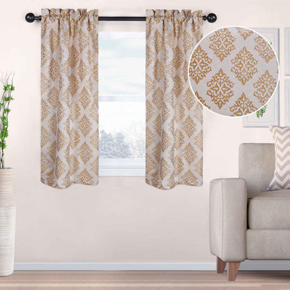 Venetian Damask Jacquard Curtain Panels, Set of 2