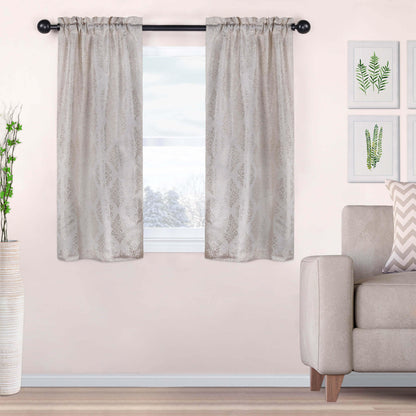 Venetian Damask Jacquard Curtain Panels, Set of 2