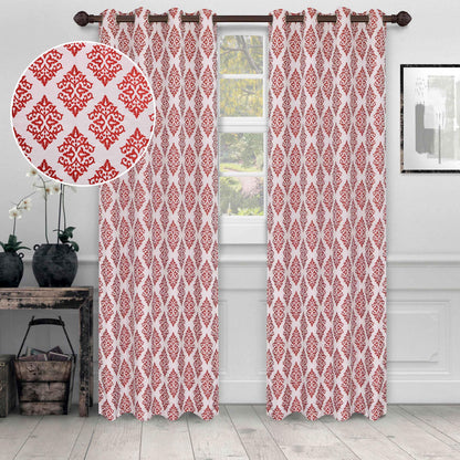 Venetian Damask Jacquard Curtain Panels, Set of 2