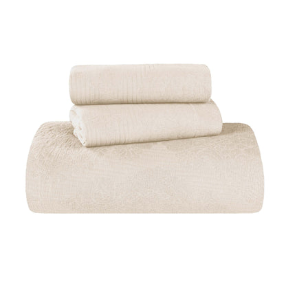 Victory Cotton Matelasse Scrolling Medallion Airy Bedspread Set