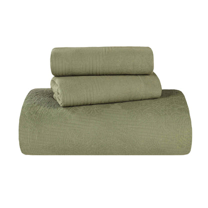 Victory Cotton Matelasse Scrolling Medallion Airy Bedspread Set