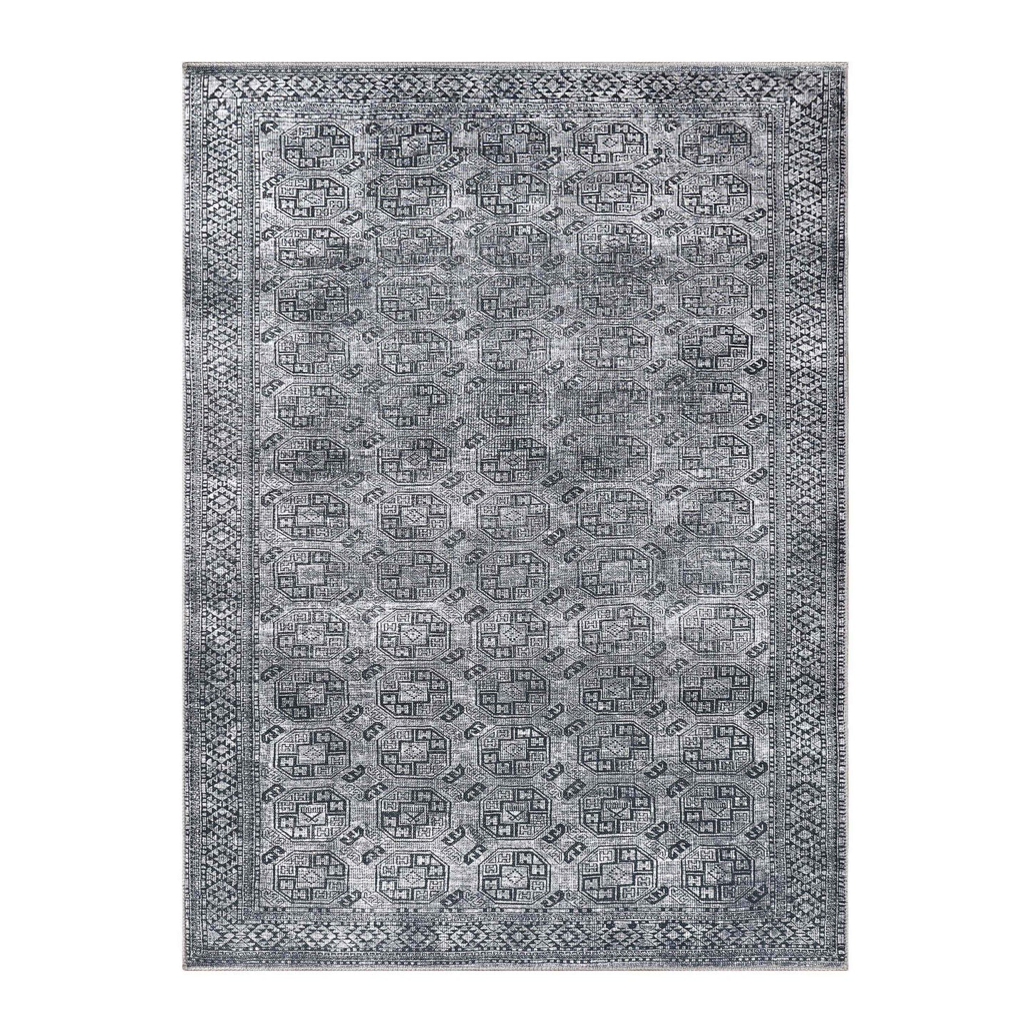 Vintage Oriental Geometric Power-Loomed Indoor Area Rug