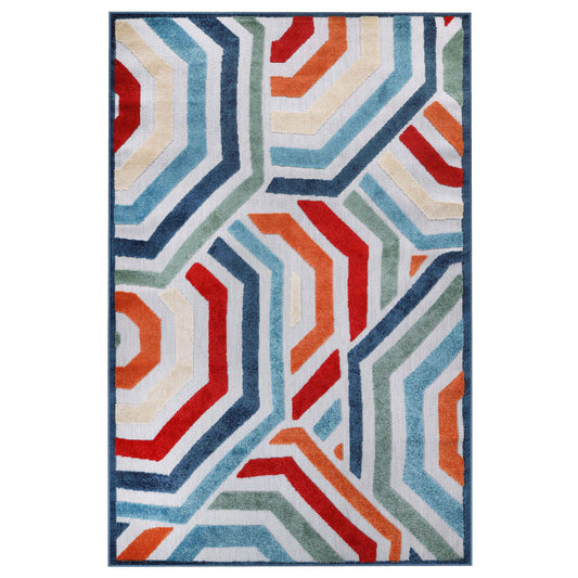 Waimea Modern Geometric Coastal Indoor Outdoor Area Rug