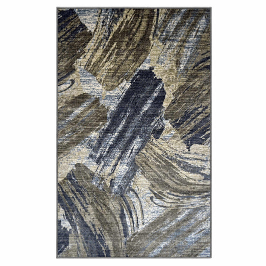Xander Abstract Non-Slip Indoor Area Rug or Runner Rug