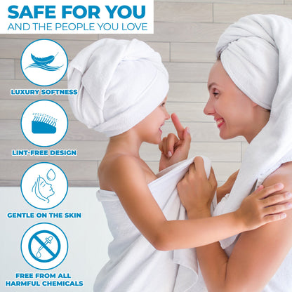 Zero Twist Cotton Solid Ultra-Soft Absorbent Hand Towel - White