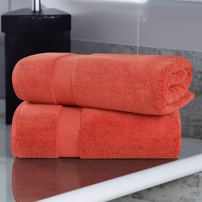 Zero-Twist Smart-Dry Combed Cotton 2 Piece Bath Sheet Set