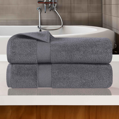 Zero Twist Smart Dry Combed Cotton 2 Piece Bath Towel Set